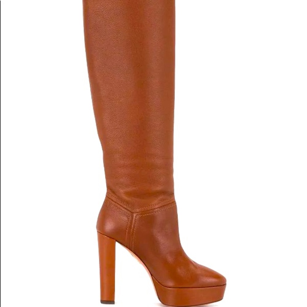 Aquazzura leather platform heel boots size 38!